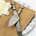 1037WHITE - FDL CAKE-KNIFE SET / W STONES